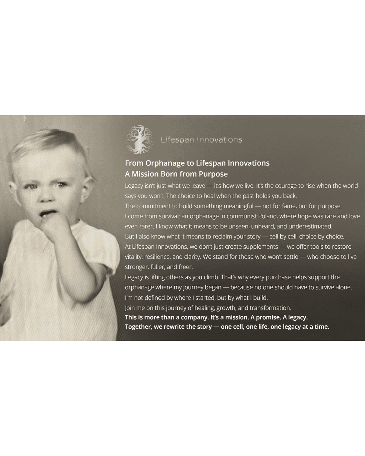 Lifespan Innovations mission and brand story visual